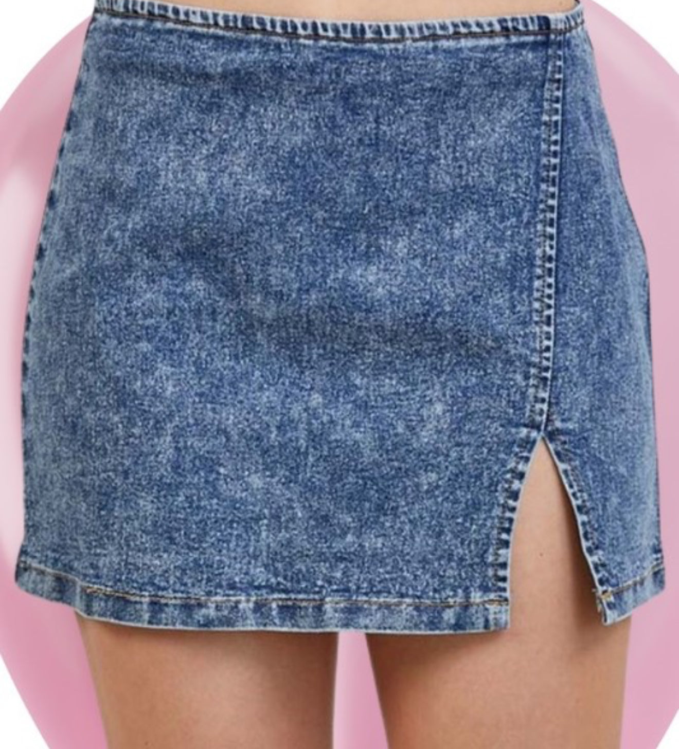 Denim Skirt with Zipper