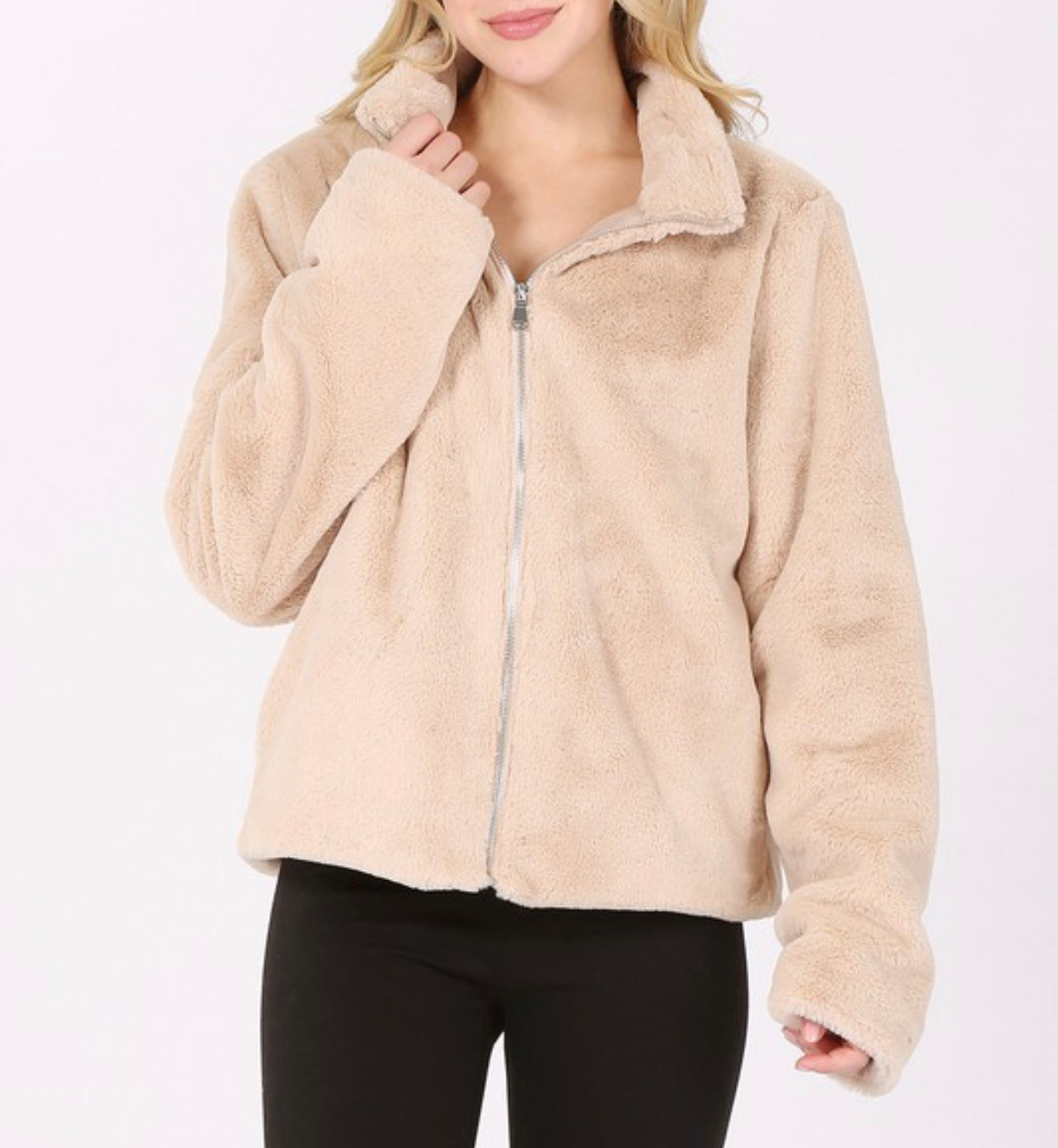 Fuzzy Jacket With Zipper