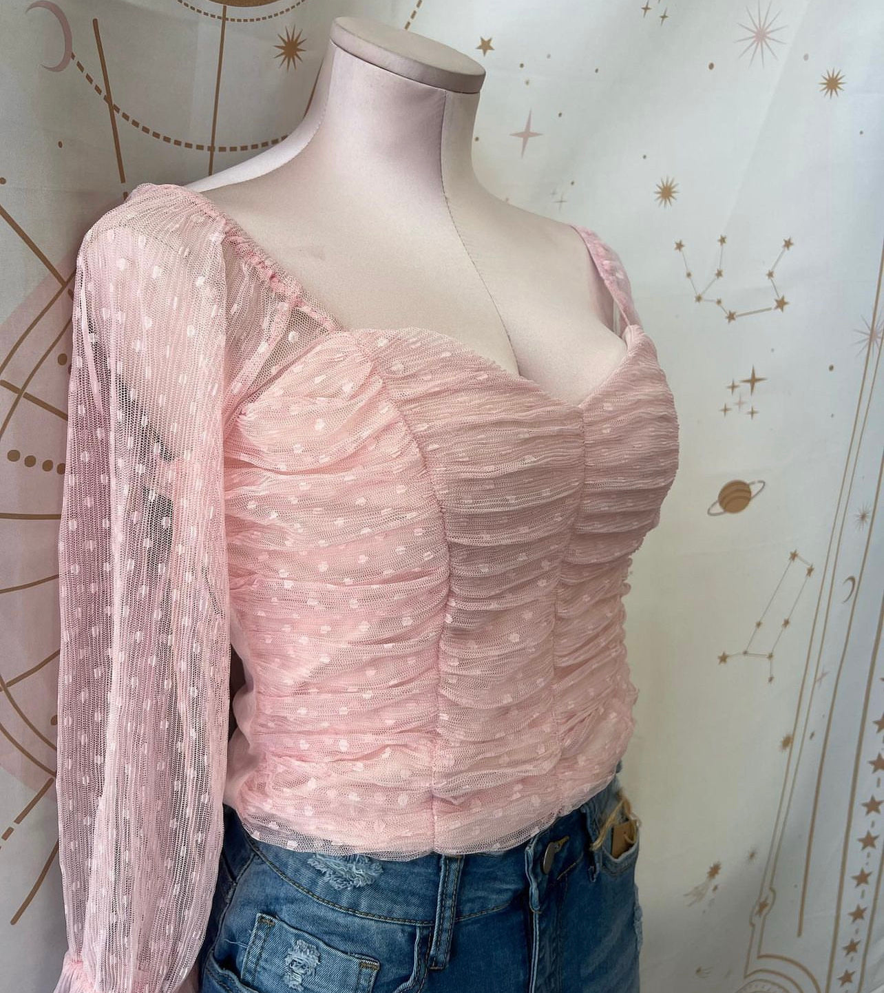 Blush Mesh Top