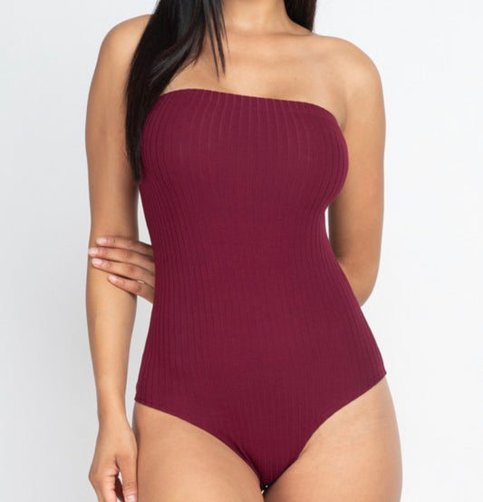 Strapless Ribbed Bodysuit