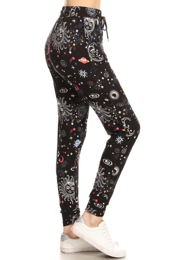 Galaxy With Moon & Sun Joggers