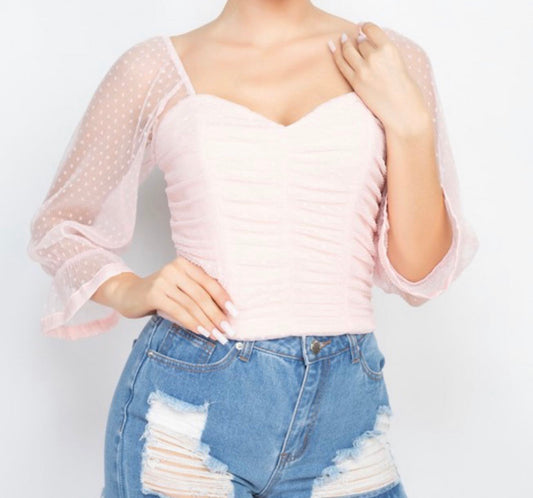 Blush Mesh Top