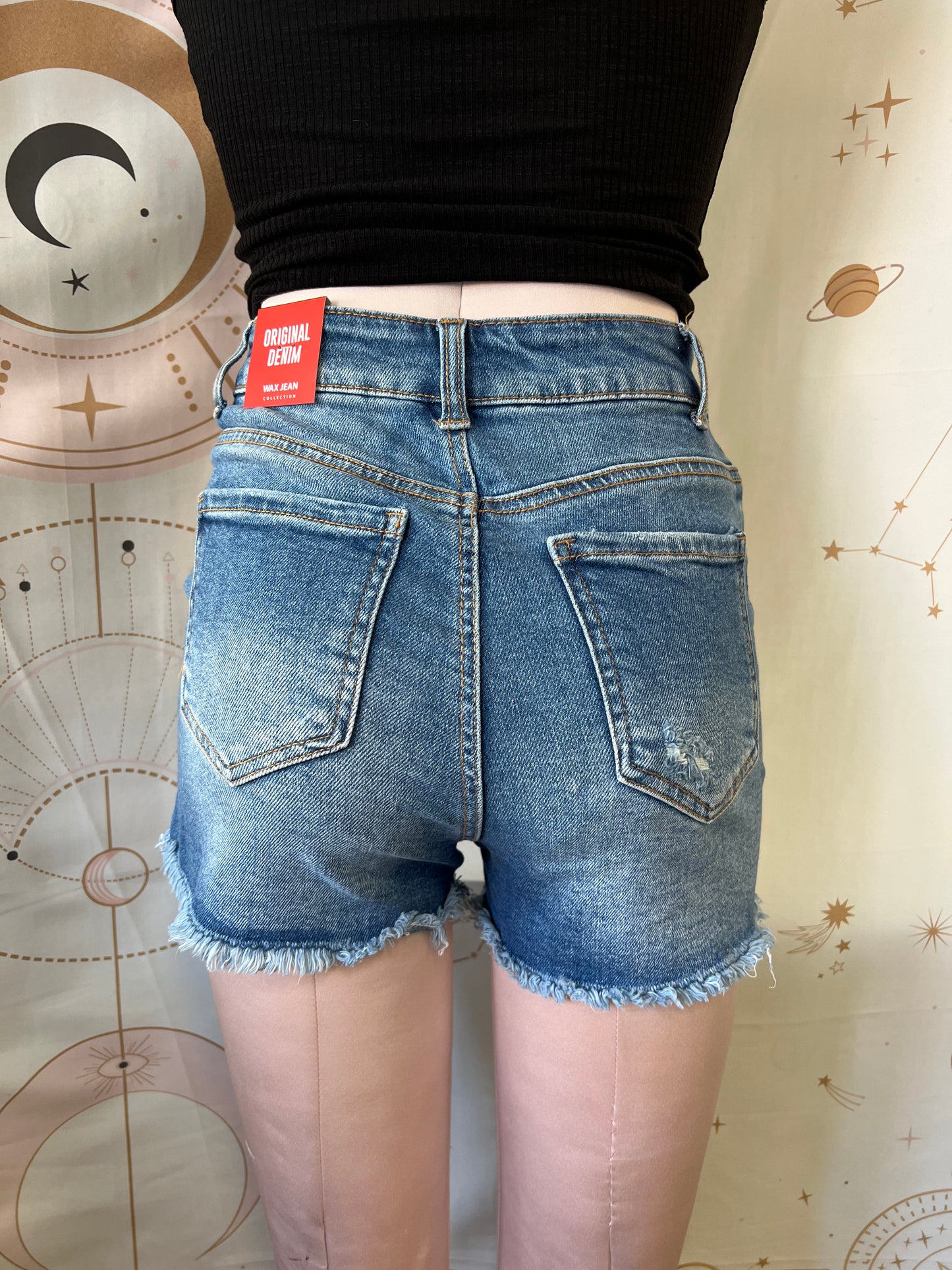 Wax Jean Denim Shorts