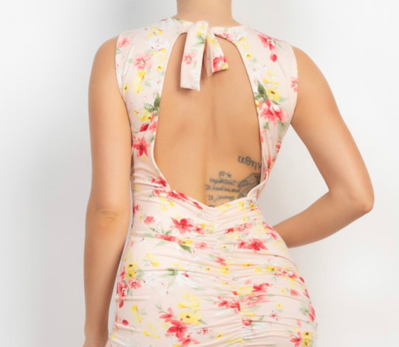 Open Back Floral Dress